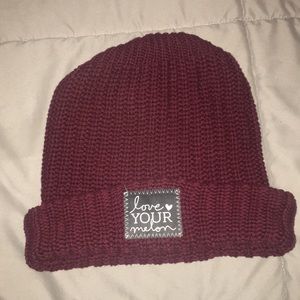 Maroon love your melon beanie